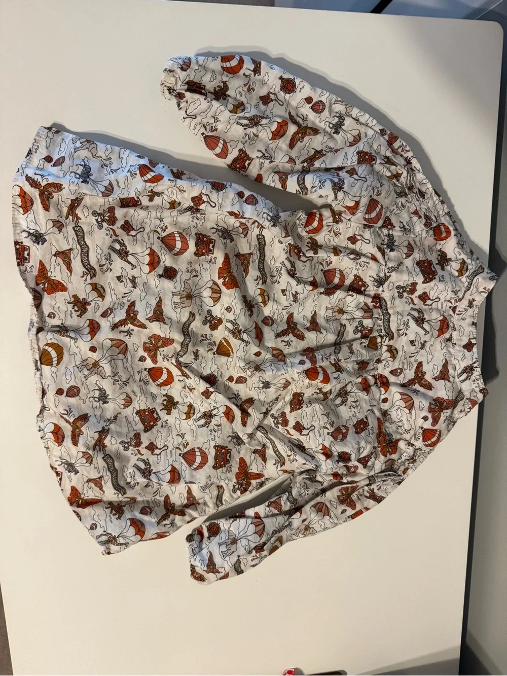 Banana Republic White Girls' Dress with Orange & Brown Adventure Print